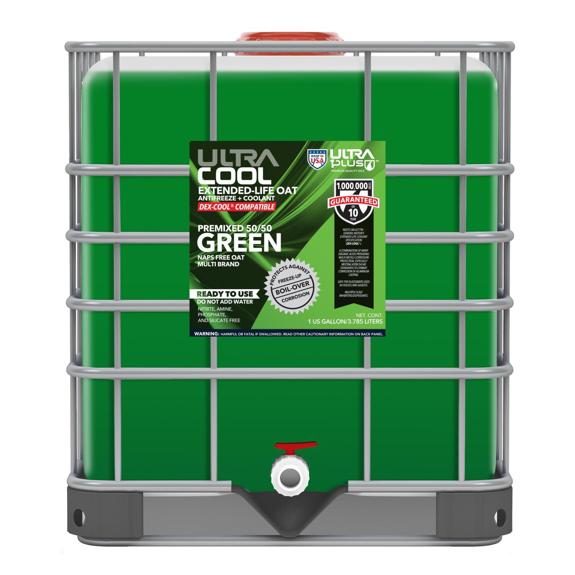 Ultra1Plus UltraCool OAT Antifreeze + Coolant - 50/50 Premix, Green, 250 Gal., Model# UL933